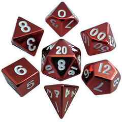 Metallic Dice 16mm Poly Red 7ct Set